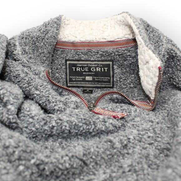 LadiesSm/MenXS TrueGrit Original Frosty Tipped Pullover Sherpa Fleece Jacket - Picture 7 of 9
